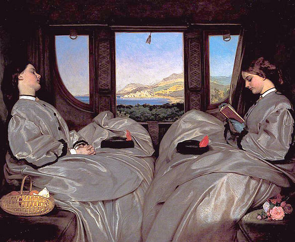 "As compañeiras de viaxe" (1862), por Augustus Egg 585px-The_Travelling_Companions_by_Augustus_Leopold_Egg