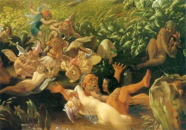 Pormenor da "Discusión de Oberón e Titania". Paton-The-Quarrel-of-Oberon-and-Titania2