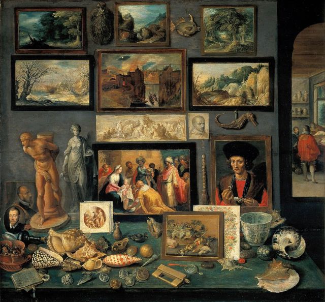 "Cámara de arte e curiosidades" (1636), por Frans Francken (II) Frans_Francken_(II),_Kunst-_und_Raritätenkammer_(1636)