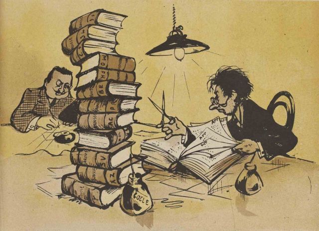 "Xornalistas", por Poulbot. Debuxo publicado no semanario satírico "L'Assiette au beurre", París, maio de 1903. L'Assiette au berre-6