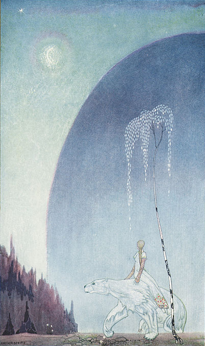 Ilustración de Kay Nielsen para "Ao leste do sol e ao oeste da lúa". (Reproducimos esta ilustración acolléndonos ao dereito de eséxese). Ao leste do sol e ao oeste da lúa-Kay Nielsen