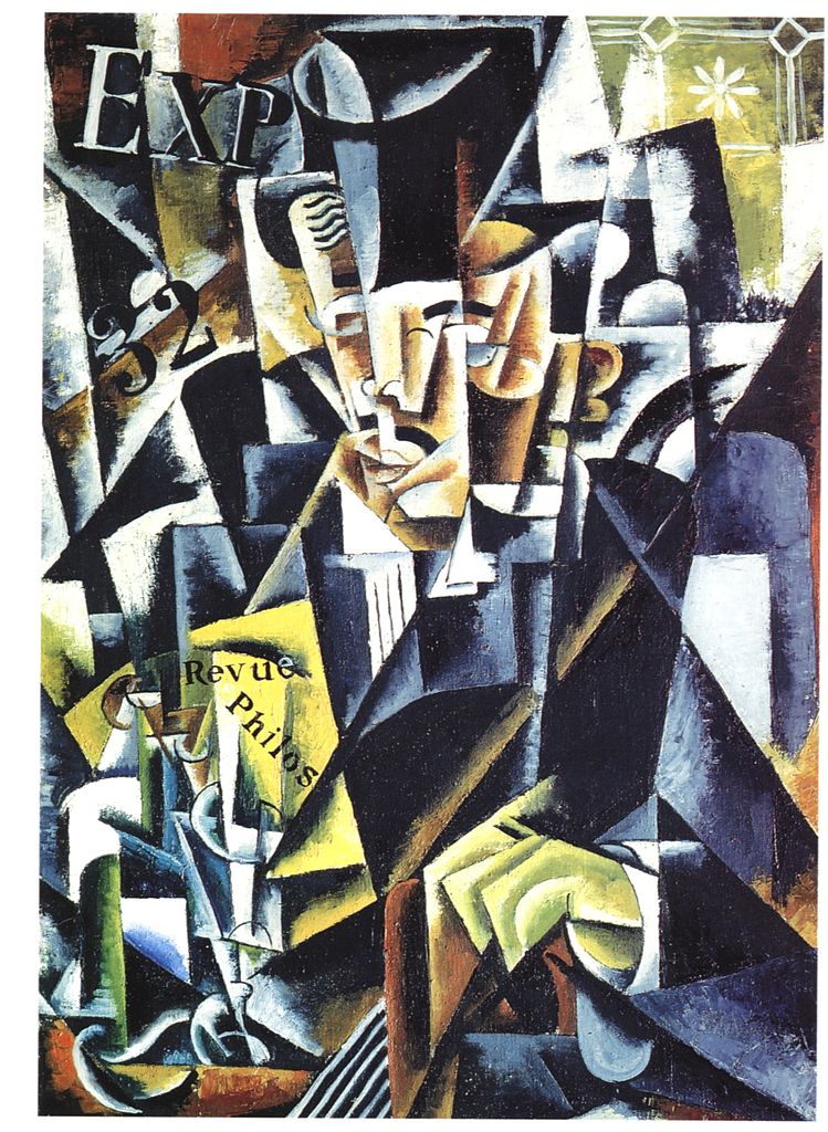 Retrato dun filósofo (o irmán da artista, Pável Serguéievich Popov), 1915, por Liubov Popova