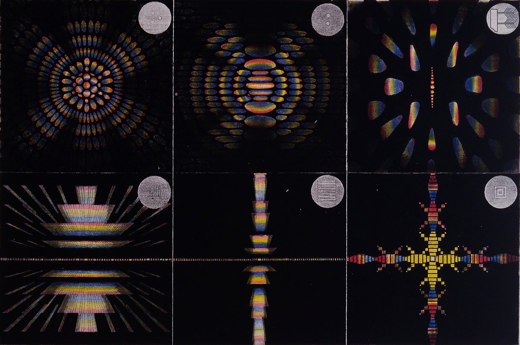 Cristais ópticos amosando interferencia das cores. Coloreado por R. H. Digeon, ca. 1883, a partir de J. Silbermann